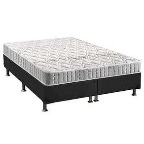 Cama Box Queen: Colchão Espuma D33 Anjos Orthosono + Base CRC Suede Gray(158x198)