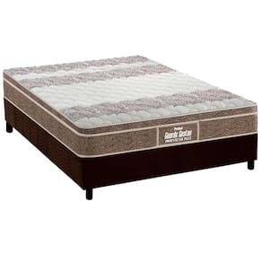 Cama Box Casal: Colchão Espuma Probel D33/EP Guarda Costas Próintense Plus + Base CRC Suede Brown(138x188)