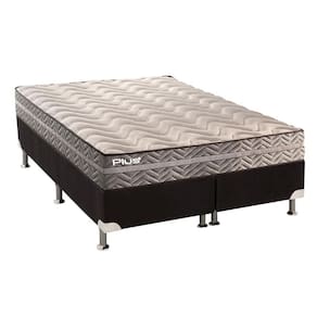 Cama Box Queen: Colchão Espuma D45 Paropas Pasquale Plus + Base CRC Suede Black(158x198)