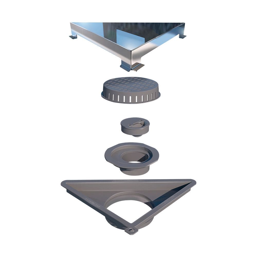 Ralo Linear Elleve Vertex Triangular 5209 16x16x22 com Tampa Polida