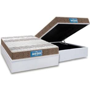Cama Box Baú Casal: Colchão Espuma Probel D33 / EP Guarda Costas PróIntense Plus Double Face + Base CRC Courano White(138x188)
