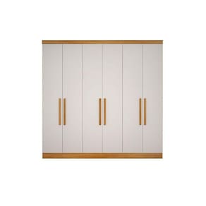 Módulo de Quarto Solteiro Guarda Roupa Rizon c/ 6 Portas e 4 Gavetas Freijo Cumaru c/ Fendi - Novo Horizonte