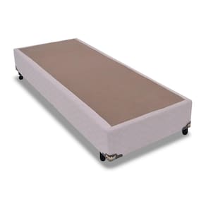 Cama Box Base Solteiro Universal Suede Marfim (88x188x25) - Probel