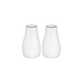 Saleiro E Pimenteiro Em Porcelana Royal Branco Com 2 Peças Haüskraft