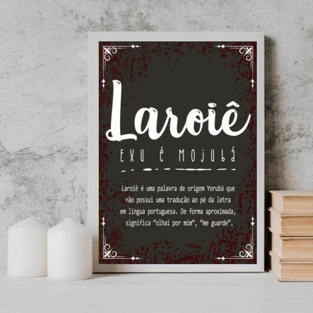 Quadro Laroiê Significado 33X24Cm Branca