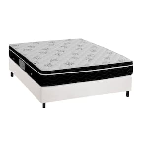 Cama Box Viúva: Colchão Molas Ortobom Nanolastic Physical Spring + Base CRC Courano Branco(128x188)