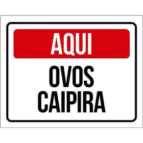 Placa Vendo Ovos Caipiras - Placa De Sinalização Venda 27X35