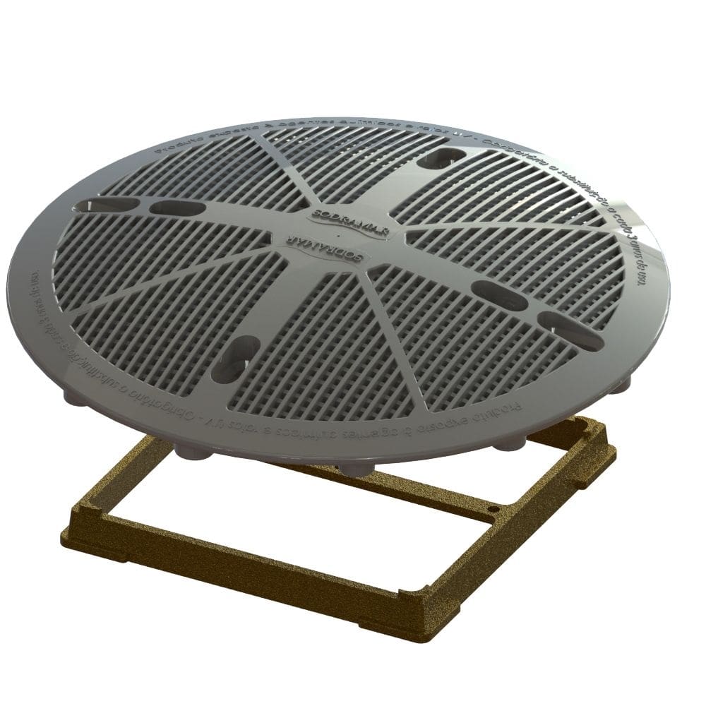 Ralo de Fundo com Grade em Latão 15x15 e Tampa FSB