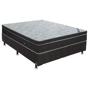 Cama Box King: Colchão Molas Ortobom Nanolastic Light Selado + Base CRC Suede Black(186x198)