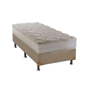 Cama Box Solteiro: Colchão Espuma Herval D28/AG65 Joy + Base CRC Suede Clean(88x188)