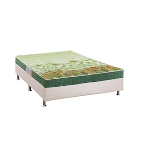 Cama Box Casal: Colchão Anatômico Anjos D28/EP Pantanal + Base CRC Courano White(138x188)