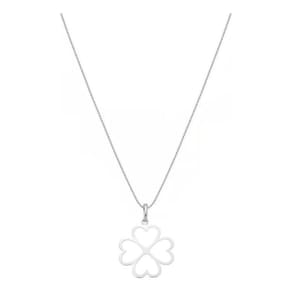 Gargantilha Colar Prata 925 Flor Coração Trevo Prata 925