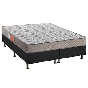 Cama Box Queen: Colchão Espuma D45 Paropas Pasquale Clean + Base CRC Suede Gray(158x198)