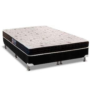 Cama Box Queen: Colchão Anatômico Anjos D28/AG65 Pantanal Thierry + Base CRC Suede Black(158x198)