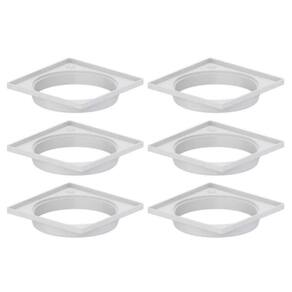 Kit 6 Porta Grelha Ralo Quadrado Caxilho Branco 150Mm Tigre