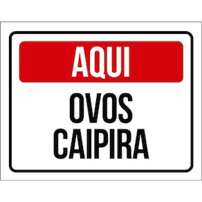 Placa Vendo Ovos Caipiras - Placa De Sinalização Venda 27X35