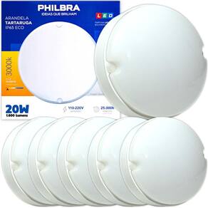 Kit 5 Arandela Tartaruga Sobrepor Led 20W Prova D`Água 3000K