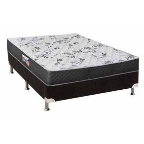 Cama Box Casal: Colchão Anatômico Herval D28/EP Ortopedic Black+ Base CRC Suede Black(138x188)