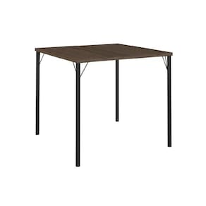 Mesa de Sala Jantar 1545 Aço c/Tampo Madeirado 87x87cm Preto/Legno - Carraro