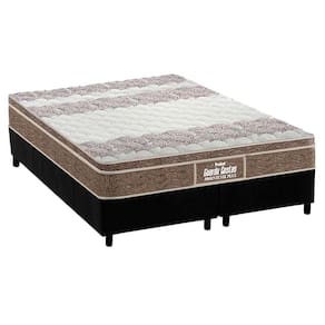 Cama Box Queen: Colchão Espuma Probel D33/EP Guarda Costas Próintense Plus + Base CRC Suede Black(158x198)