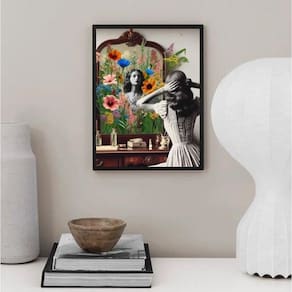 Quadro Decorativo Penteadeira Vintage 24X18Cm - Com Vidro