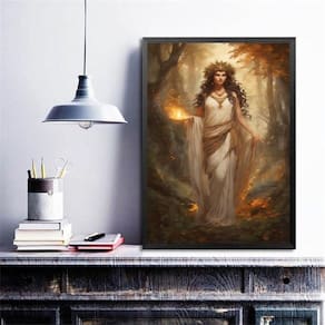 Quadro Decorativo Deusa Grega Héstia 33X24Cm - Com Vidro