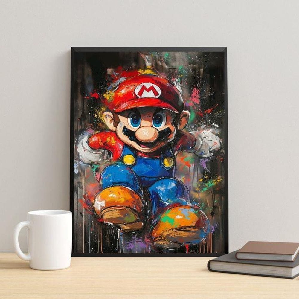 Quadro Gamer Pop Art - Grafite 45X34Cm - Com Vidro