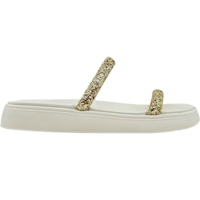 Tamanco Feminino Casual Dia a Dia Papete Tiras com Brilho Moleca 5507.100