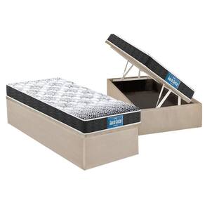 Cama Box Baú Solteiro: Colchão Anatômico Probel D28 / EP Guarda Costas PróMiddle Double Face + Base CRC Suede Clean(88x188)