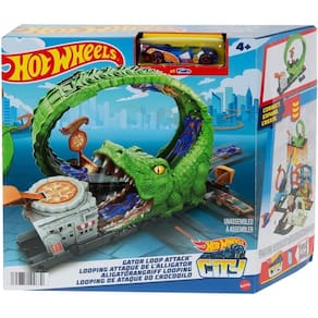 Pista Hot Wheels City Looping de Ataque do Crocodilo Mattel