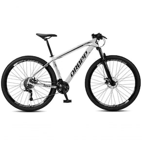 Bicicleta Aro 29 Dropp Sw 24 Vel Câmbio Shimano Quadro Alumínio Mtb Branco+preto 17 Branco+preto