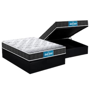Cama Box Baú Casal: Colchão Ortopédico Probel D28 / EP Guarda Costas PróMiddle Double Face + Base CRC Suede Black(138x188)