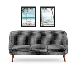 Kit 2 Quadros Decorativos Praia Relaxar 24X18Cm - Com Vidro