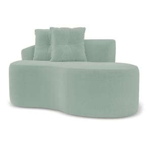 Sofá Orgânico Living Bob 145cm 02 Lugares com 02 Almofadas Bouclê Verde Menta - Desk Design