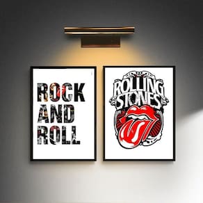 Kit 2 Quadros Rock - Rolling Stones 45X34Cm