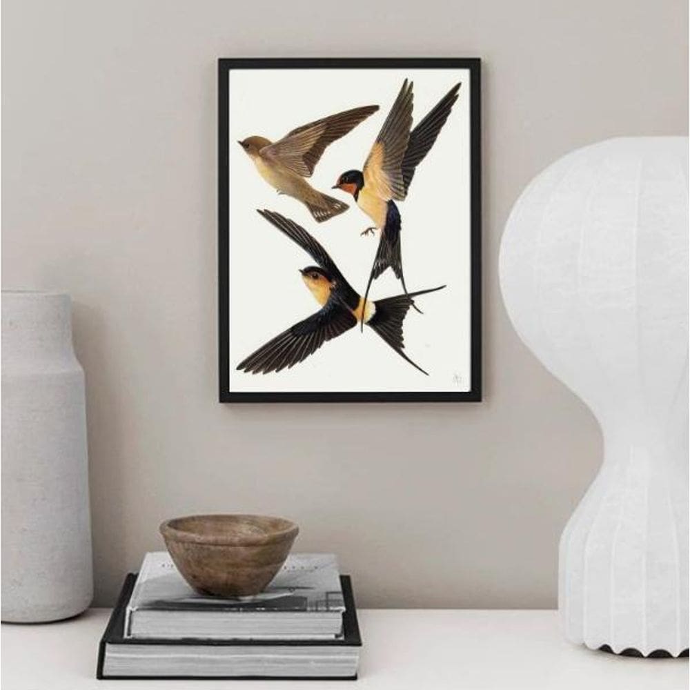 Quadro Decorativo Trio De Andorinhas 24X18Cm