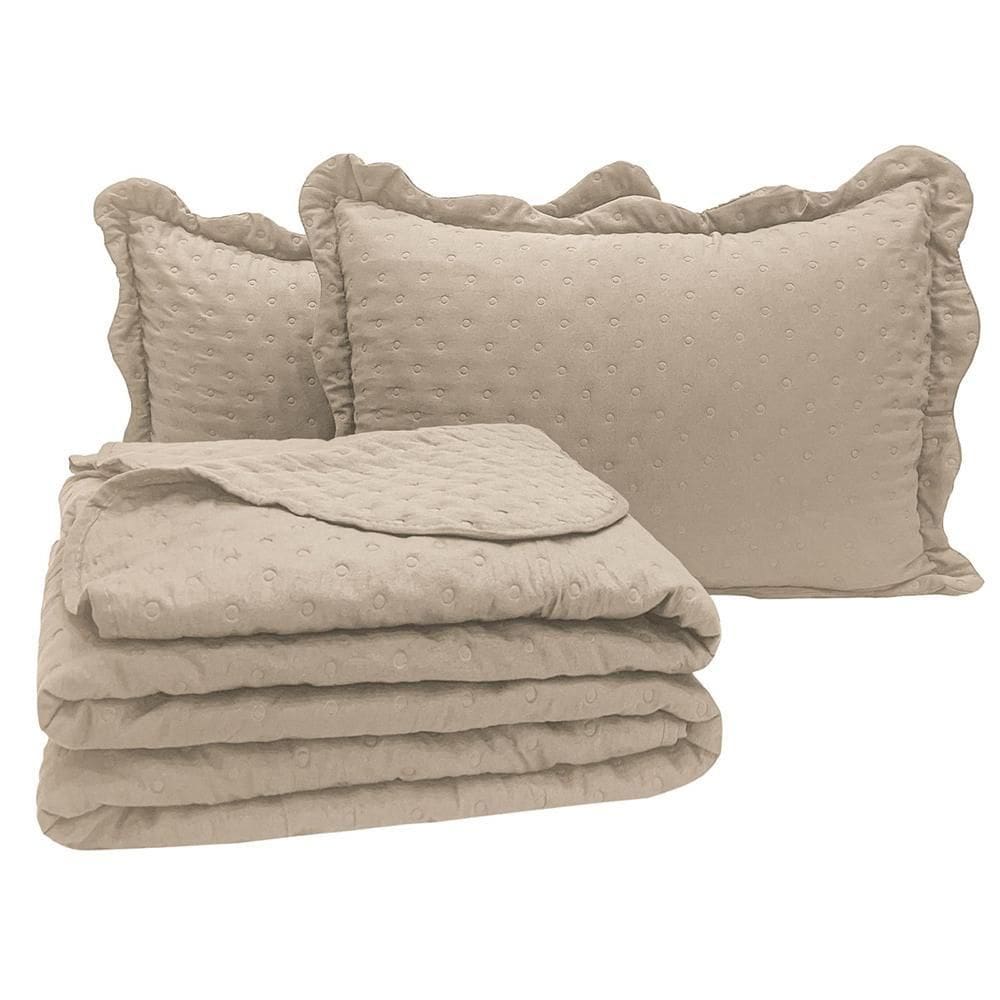 Kit Cobre Leito Colcha Diplomata Casal Dupla Face 3 Peças