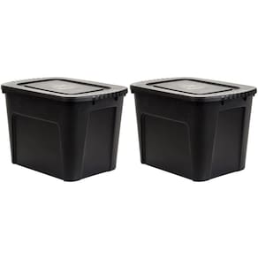 Kit 2 Caixas Organizadora Ecobox 80 Litros Preta