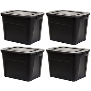 Kit 4 Caixas Organizadora Ecobox 80 Litros Preta
