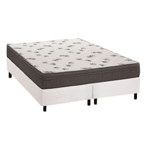 Cama Box Queen: Colchão Espuma Ortobom D45 Light Saúde + Base CRC Courano White(158x198)