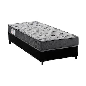 Cama Box Solteiro: Colchão Espuma D33 Ortobom /EP Fort Tech ISO 100 + Base CRC Suede Black(88x188)