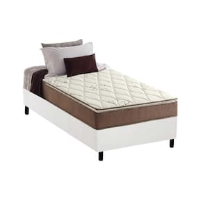 Cama Box Solteiro: Colchão Ortopédico Anjos D28/ AG65 Star + Base CRC Courano White(88x188)