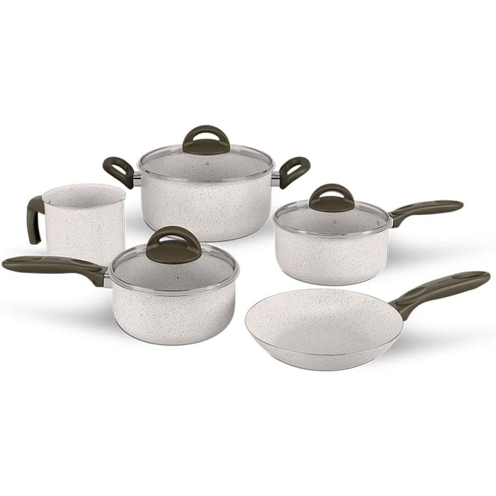 Jogo de Panelas 5 Peças Ceramic Life Suprema Vanilla Brinox