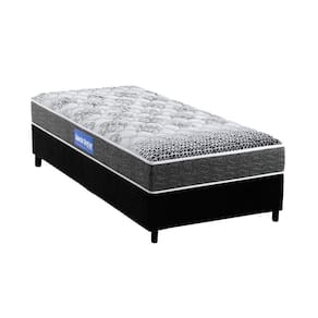 Cama Box Solteiro: Colchão Espuma Probel Guarda Costas Super Resistente + Base CRC Suede Black(88x188)