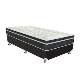 Cama Box Solteiro: Colchão Molas Orthoflex Bonnel Venezia + Base CRC Suede Black(88x188)