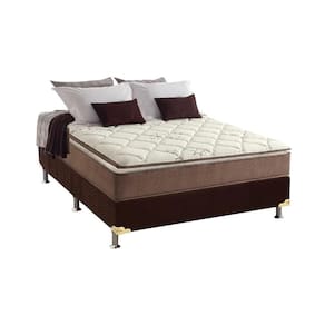 Cama Box Casal: Colchão Ortopédico Anjos D28/AG65 Star + Base CRC Suede Brown(138x188)