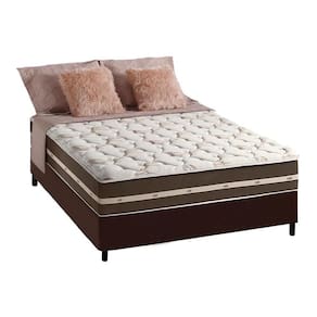 Cama Box Casal: Colchão Molas Anjos Superlastic Classic + Base CRC Courano Brown(138x188)