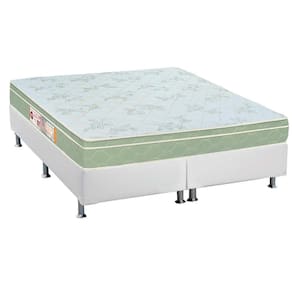 Cama Box Queen: Colchão Espuma D33 Castor Sleep Max + Base CRC Courano White(158x198)