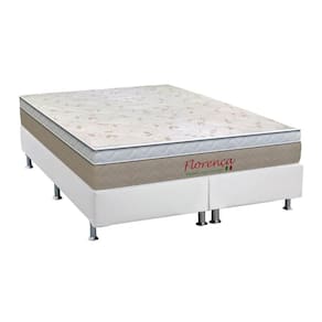 Cama Box Queen: Colchão Molas Bonnel Orthoflex Florença + Base CRC Courano White(158x198)
