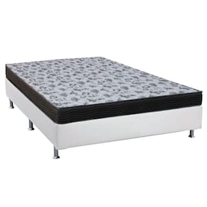 Cama Box Viúva: Colchão Anatômico Ortobom D33/EP Fort Tech ISO 100 + Base CRC Suede White(128x188)